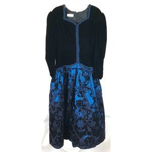 Womens Size Small Scott McClintock Vintage Victorian Style Velvet Maxi Dress